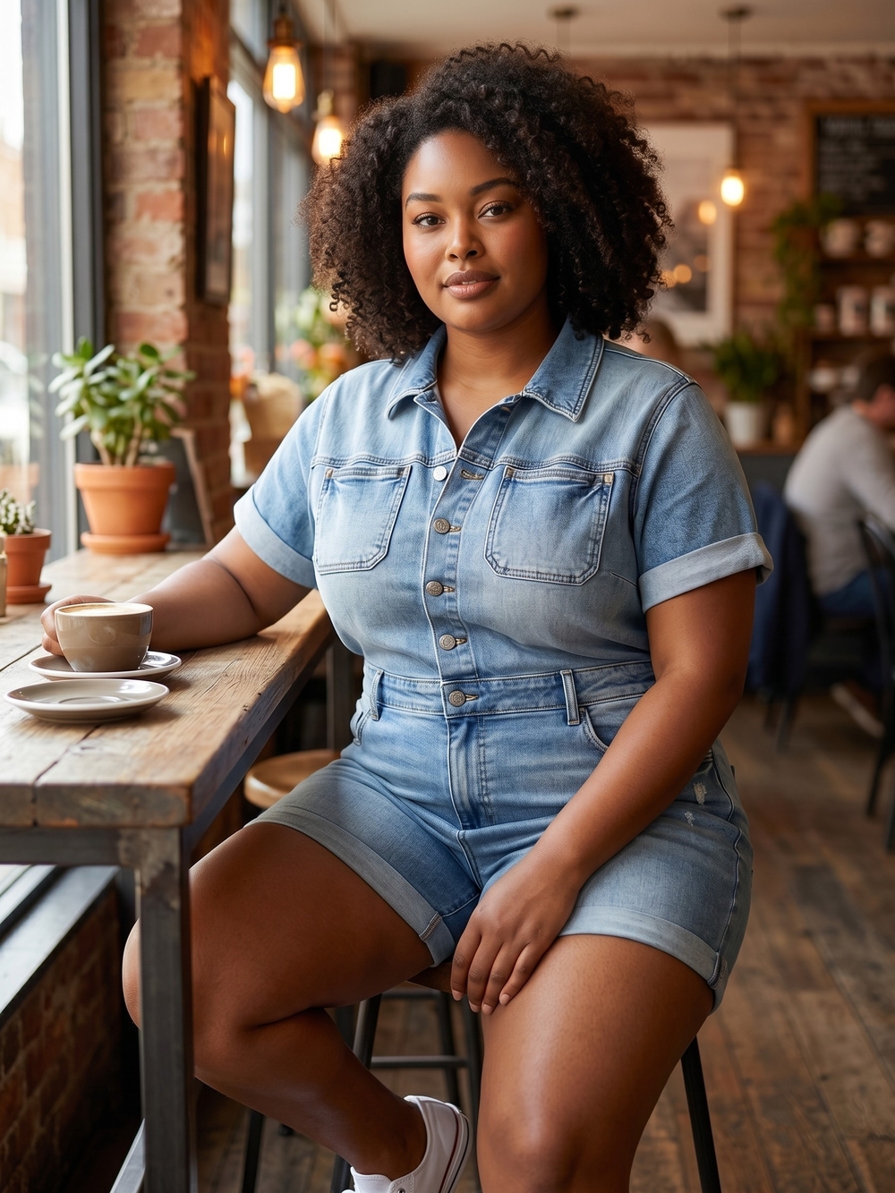 Judy Blue Medium Wash Denim Short Romper | Size 1X - NWT